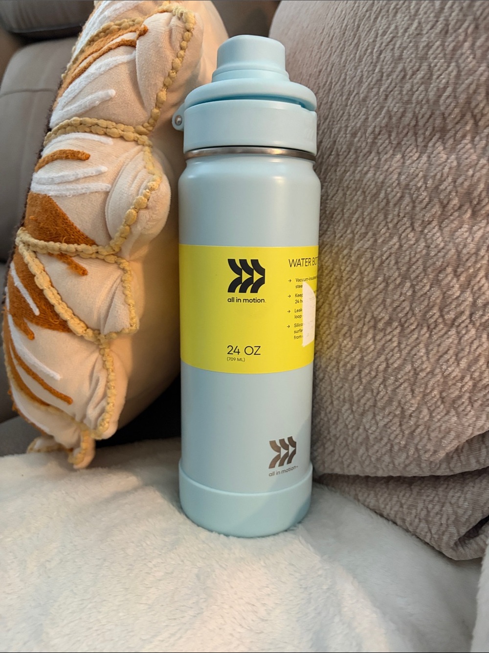 all in motion Light Blue and Yellow 24 oz Water Bottle